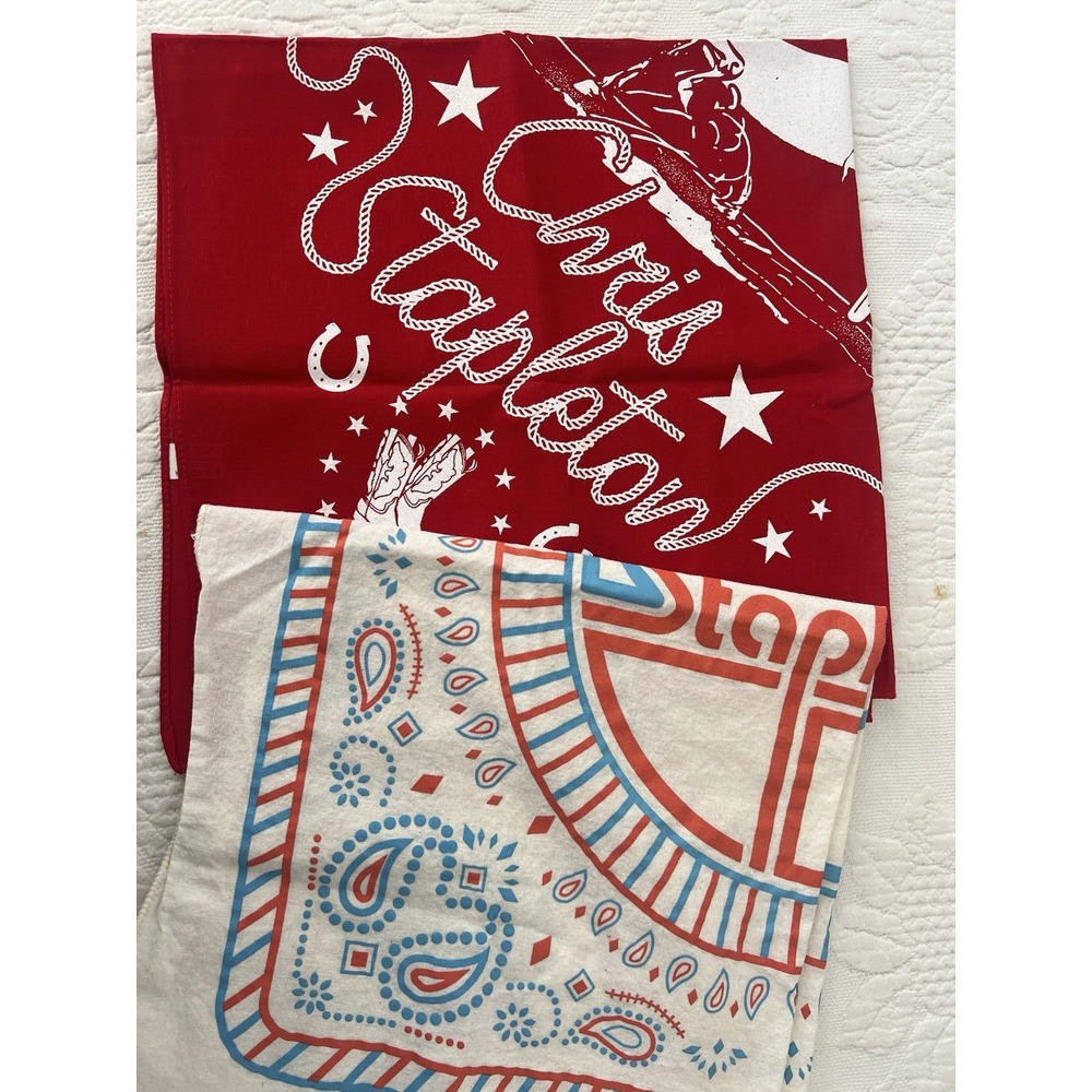 Lot Of 2 Chris Stapleton Bandanas Concert Rodeo Horse Cowboy Neckerchief